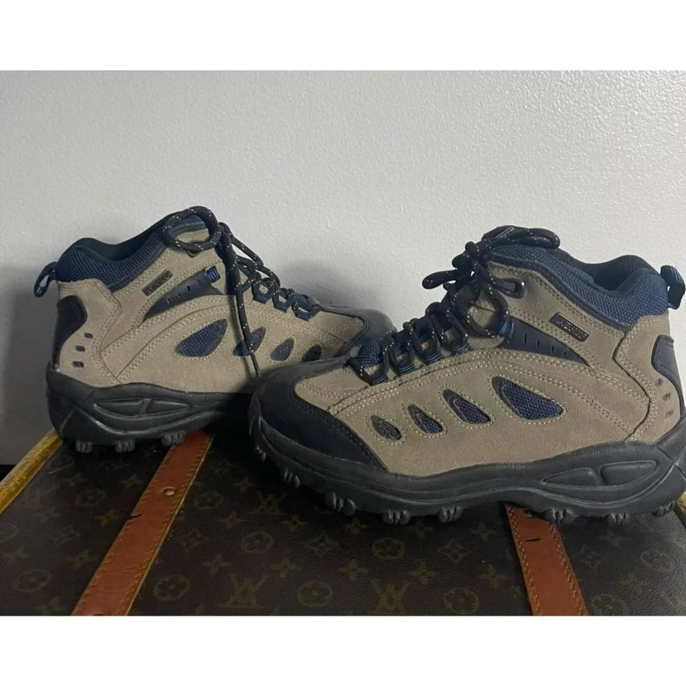 North Point Mens Waterproof Mid Hiking Trekking Trail Outdoor Shoes Gray Blue 10